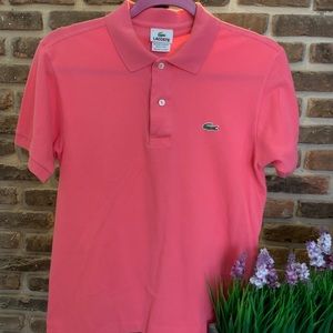 Lacoste pink polo